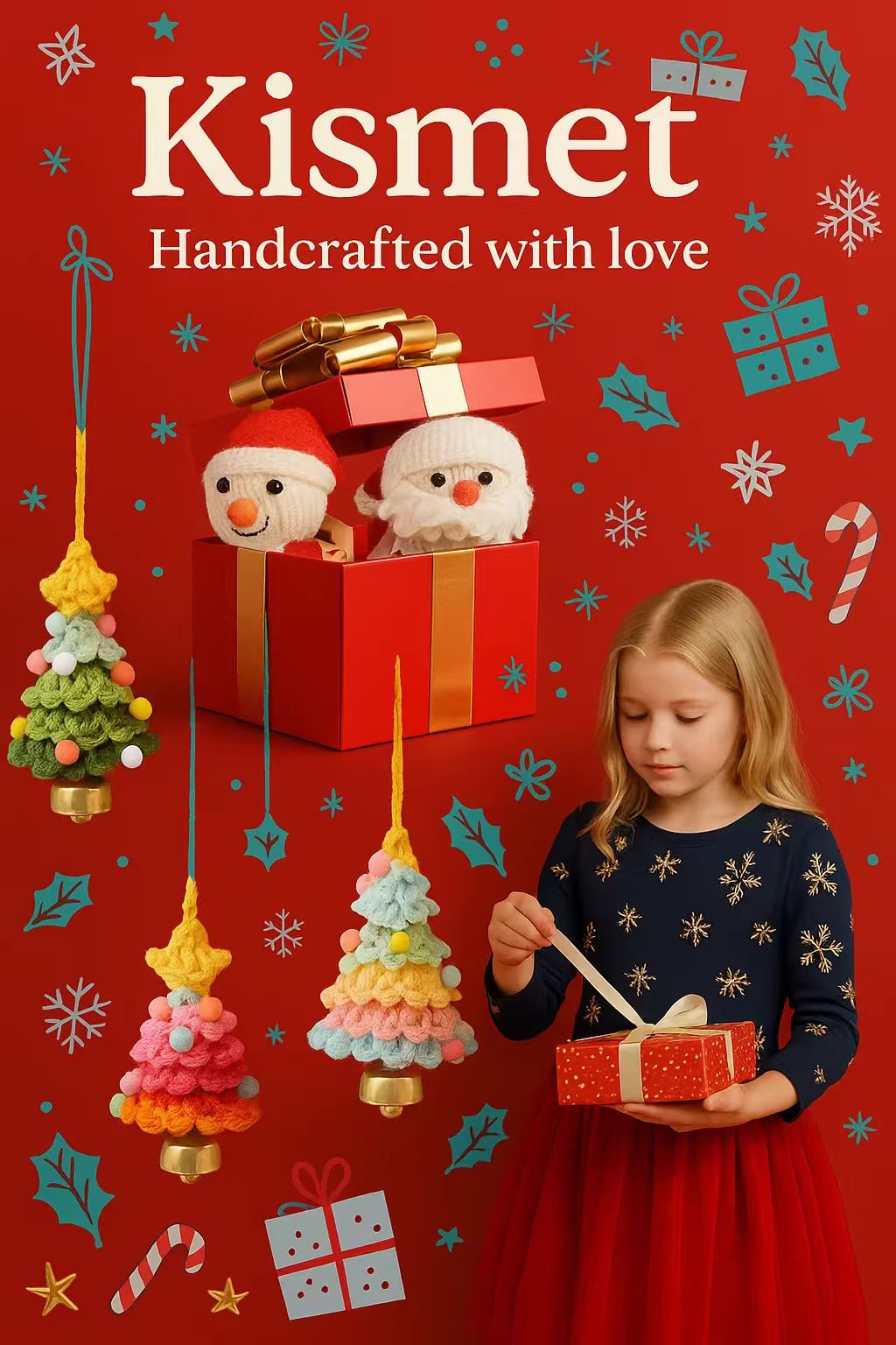 🎄🎅🤶“ Handmade Christmas Gifts: The Cozy Magic of Kismet Holiday Hand-Knitted Gifts”🧦 🎁