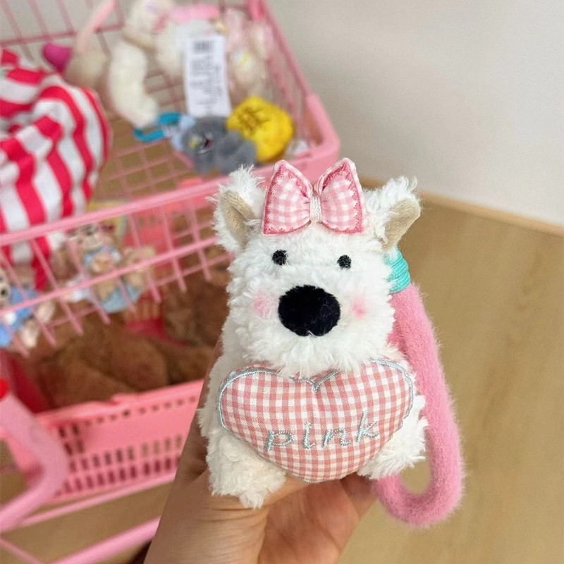 Cute West Highland Puppy Plush Toy Keychain Doodle Anime Gift