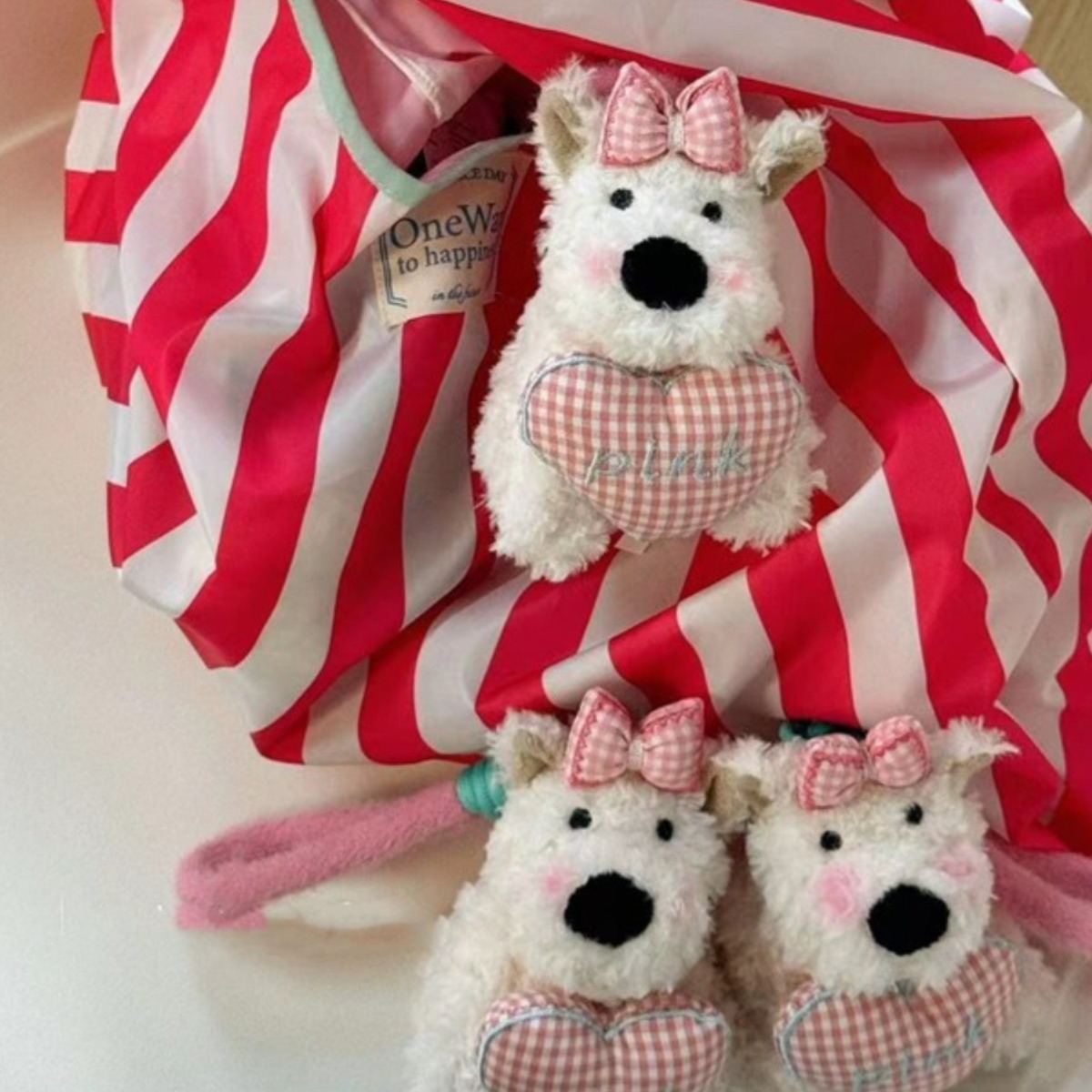 Cute West Highland Puppy Plush Toy Keychain Doodle Anime Gift