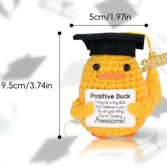 Cute Hand Knitted Funny Face Duck Anime Plush Toy Gift