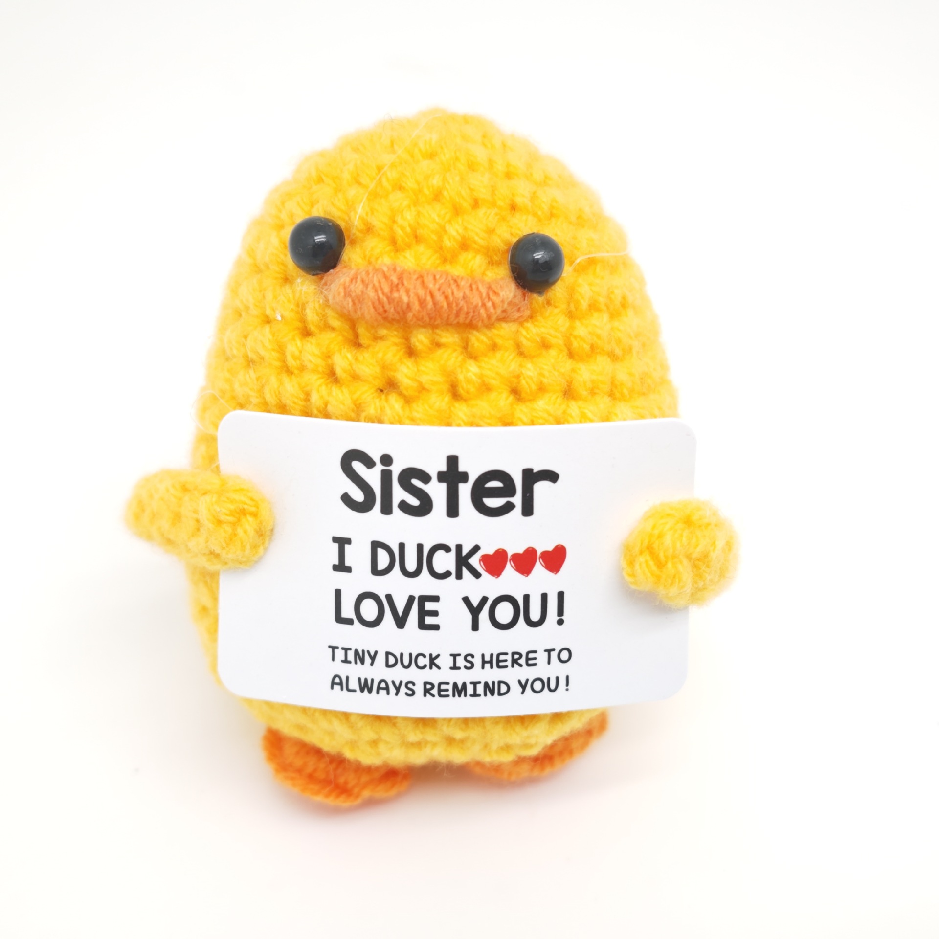 Cute Hand Knitted Funny Face Duck Anime Plush Toy Gift