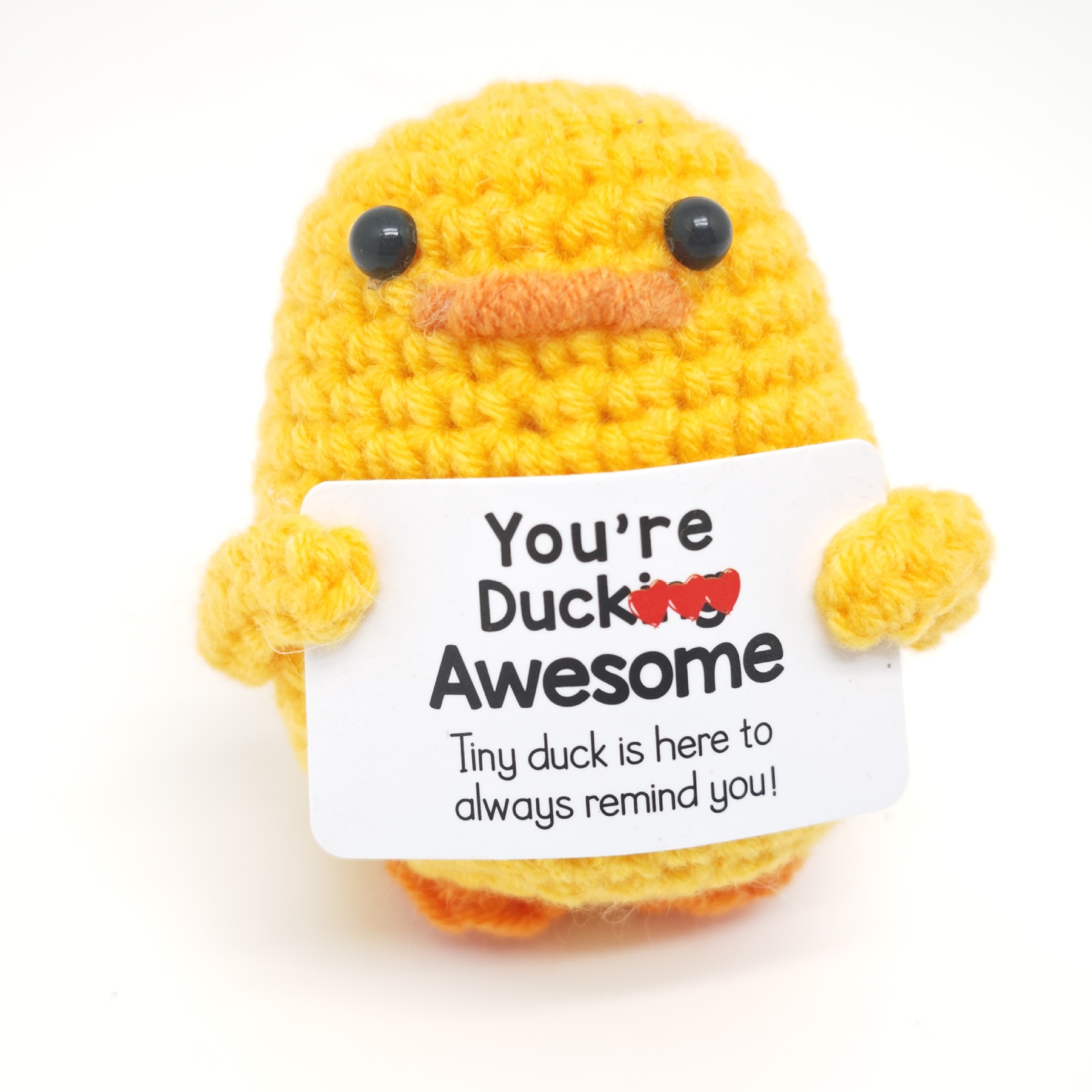 Cute Hand Knitted Funny Face Duck Anime Plush Toy Gift