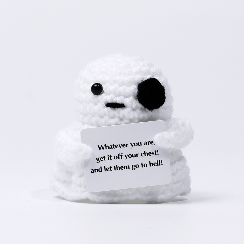 Cute and fun emoji knitted dolls, ghost decorations full of positive energy!!!