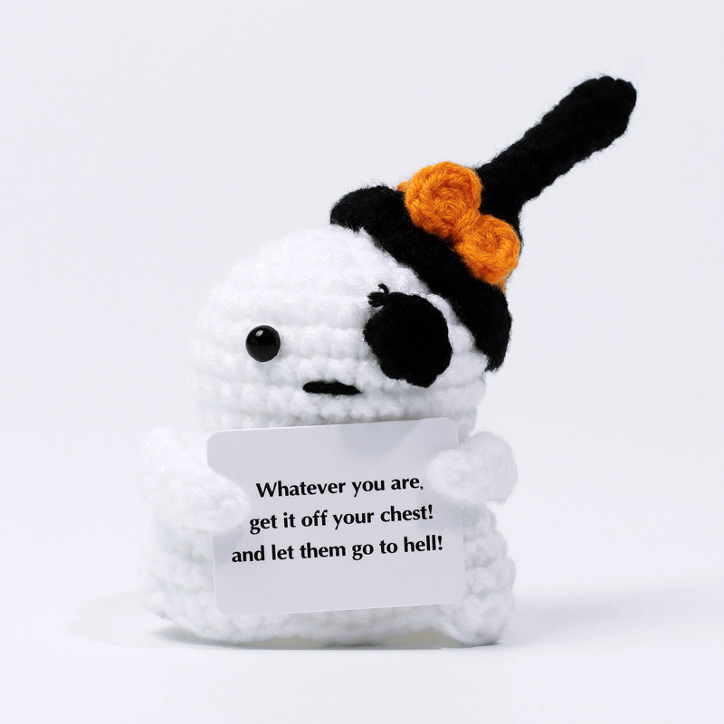 Cute and fun emoji knitted dolls, ghost decorations full of positive energy!!!