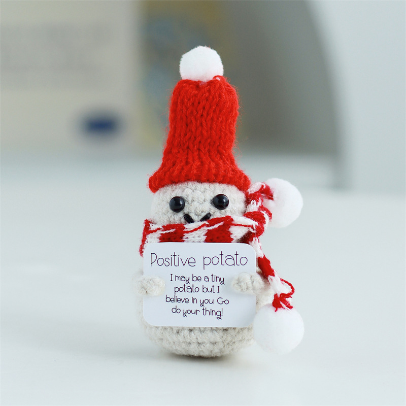 Christmas Crochet Potato Doll Positive Energy Wool Knitted Flower Handheld Ornament Cross Border Gift