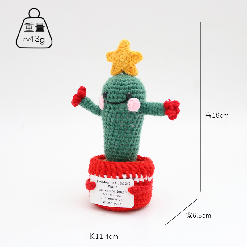 Handmade Knitted Christmas Doll Set Santa Claus Reindeer Snowman Figurines Holiday Decorations