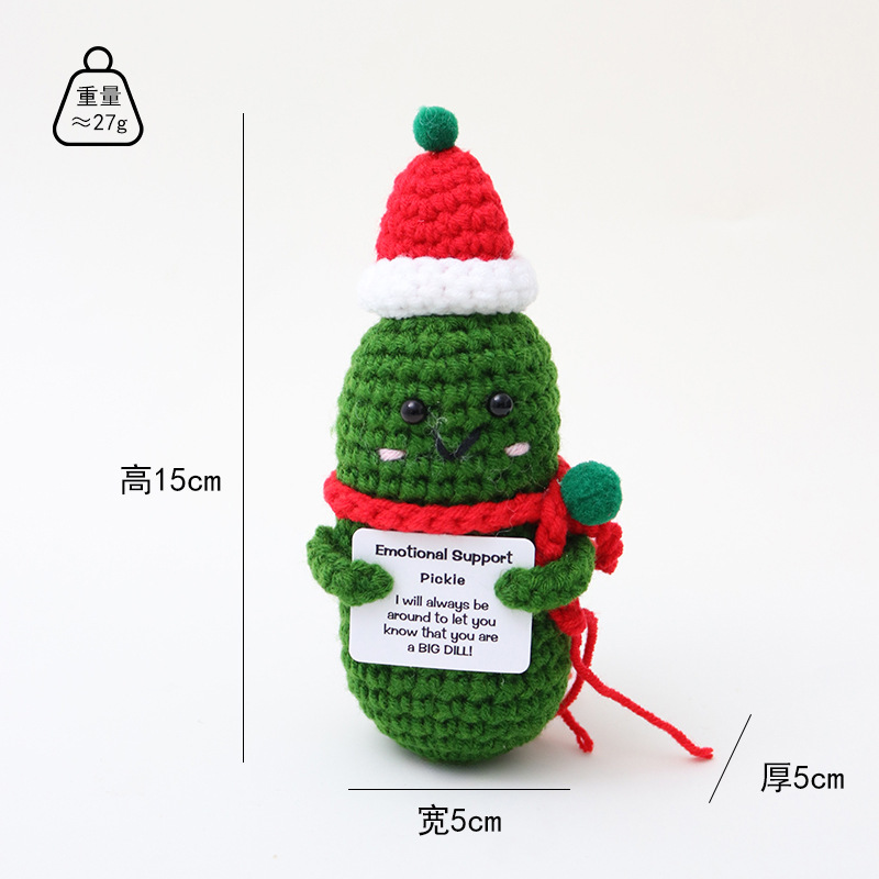 Handmade Knitted Christmas Doll Set Santa Claus Reindeer Snowman Figurines Holiday Decorations