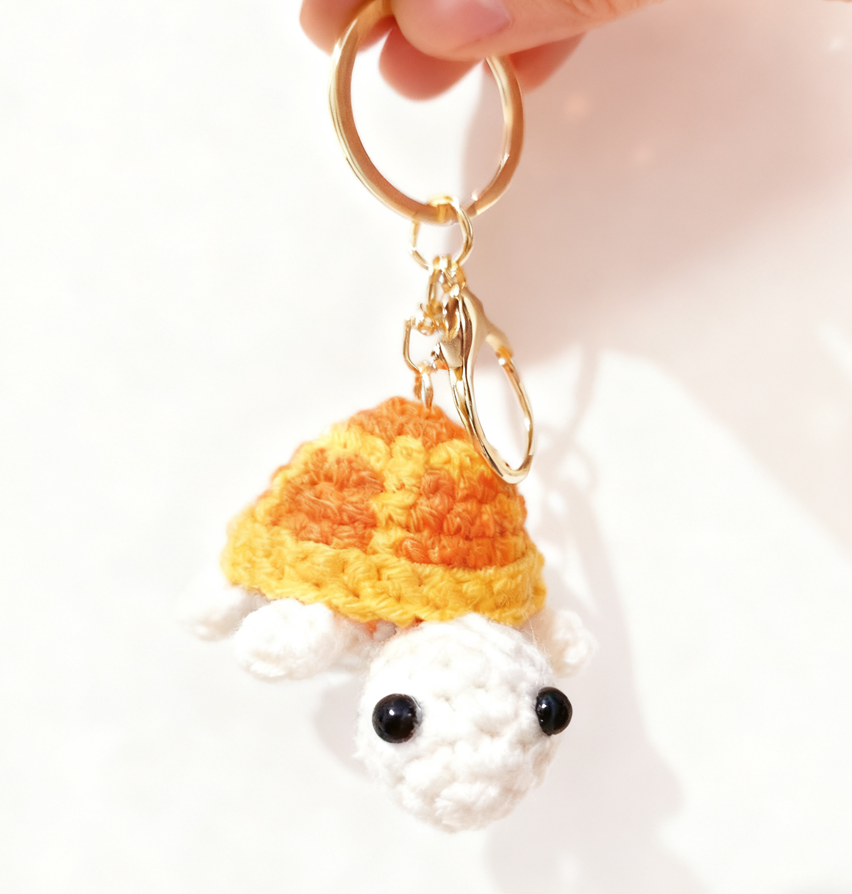Cute Mini Turtle Keychain Handmade Crocheted Doll Creative Animal Keyring