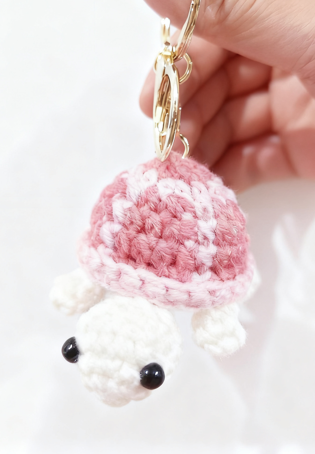 Cute Mini Turtle Keychain Handmade Crocheted Doll Creative Animal Keyring