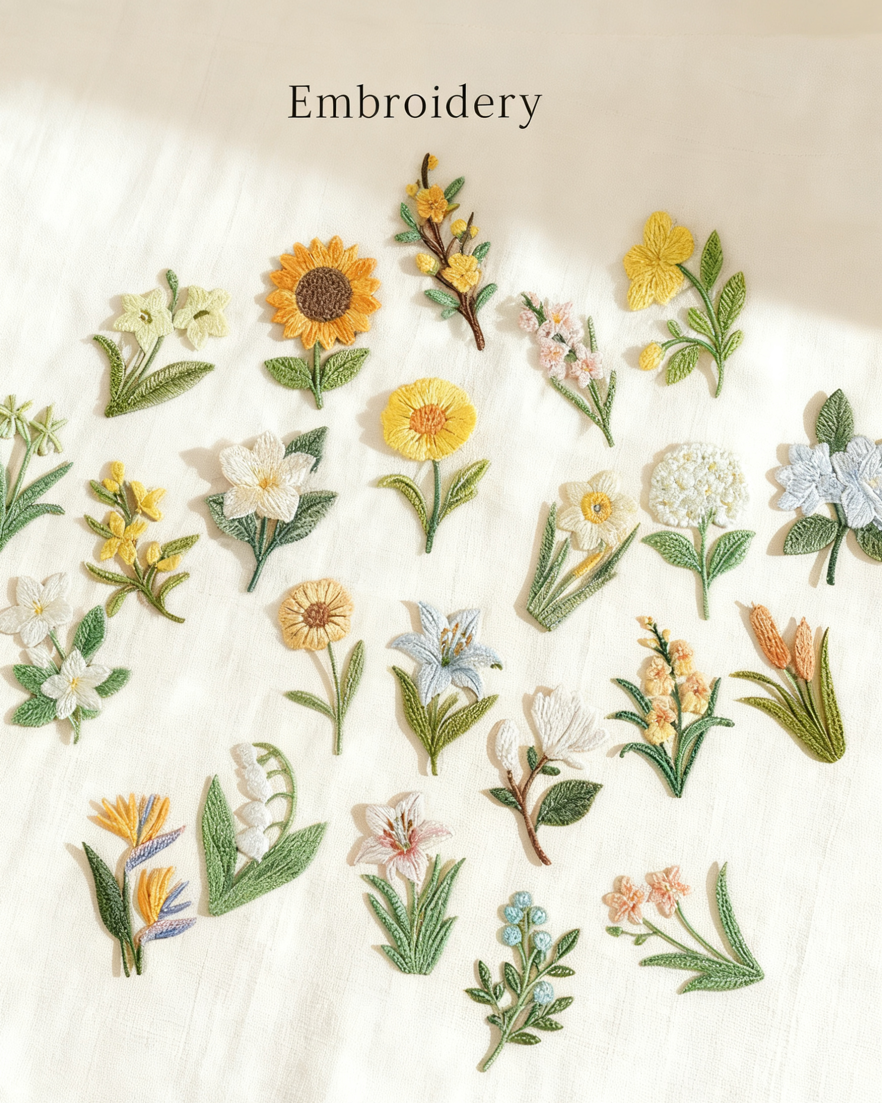 Sunflower ironing patch, hand-embroidered flowers, with adhesive backing, for repairing clothes and bags ~ Fresh Flower Series(2）