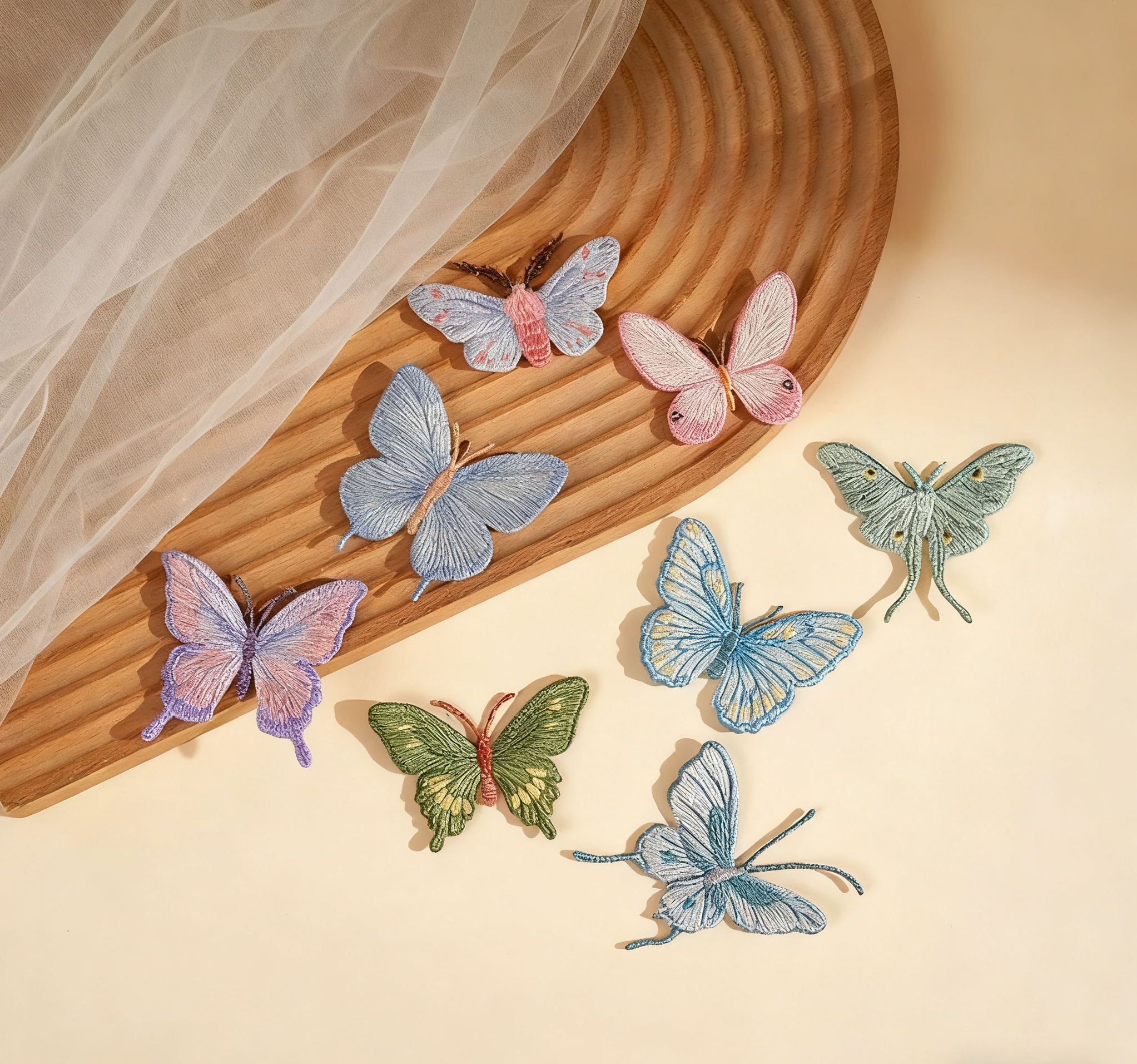 Retro-style 3D butterfly, hand-embroidered patch, ironable, suitable for repairing and decorating Hanfu bags and clothing.