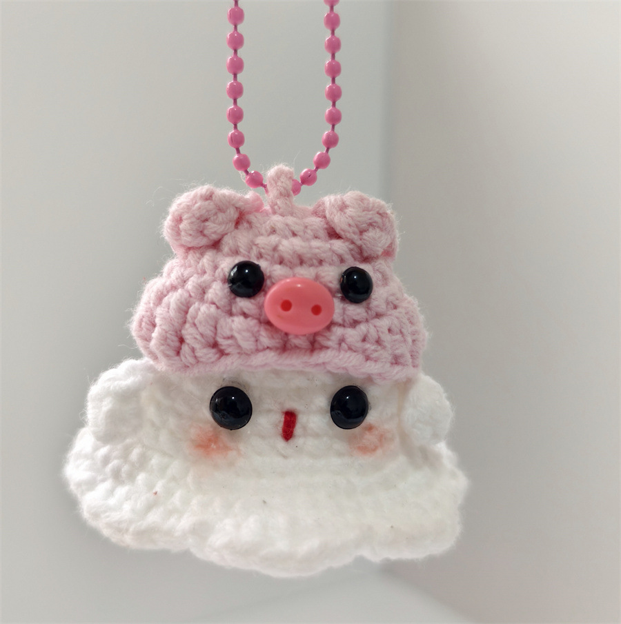 Cross-border bestseller: Cute handmade ghost keychain/car pendant/gift for couples and best friends (1)