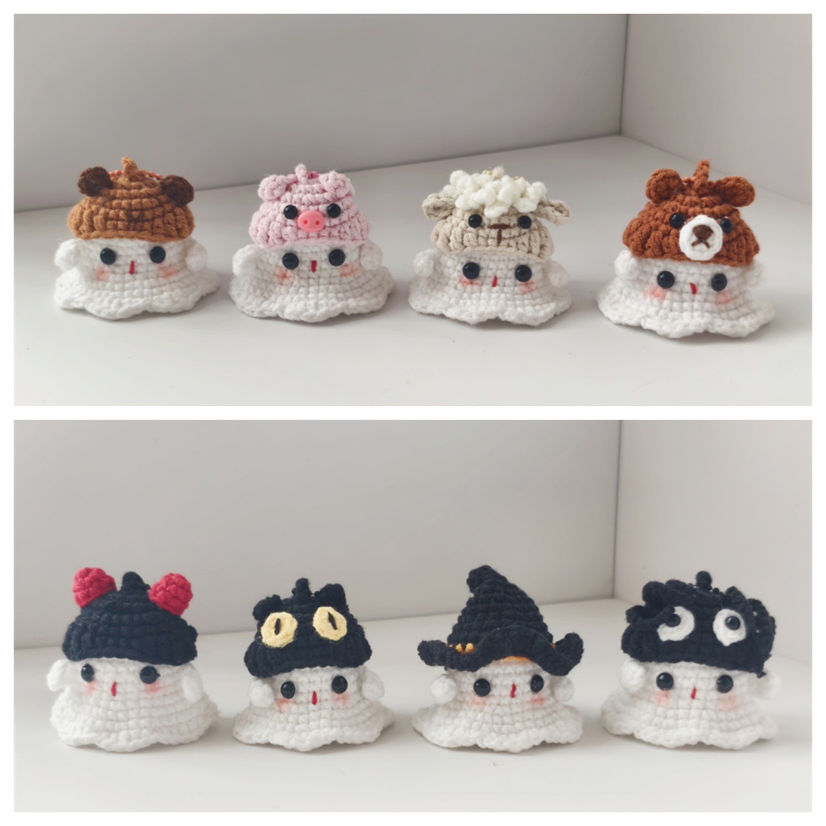 Cross-border bestseller: Cute handmade ghost keychain/car pendant/gift for couples and best friends (1)