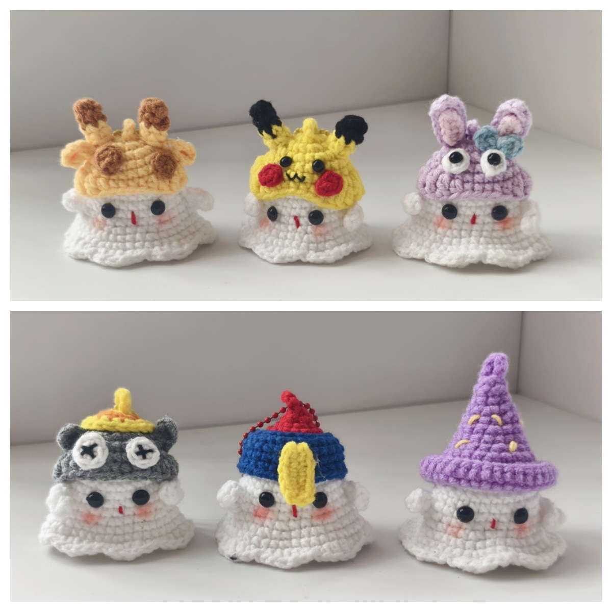 Cross-border bestseller: Cute handmade ghost keychains/bags for couples and best friends, car pendants, and gifts (2)