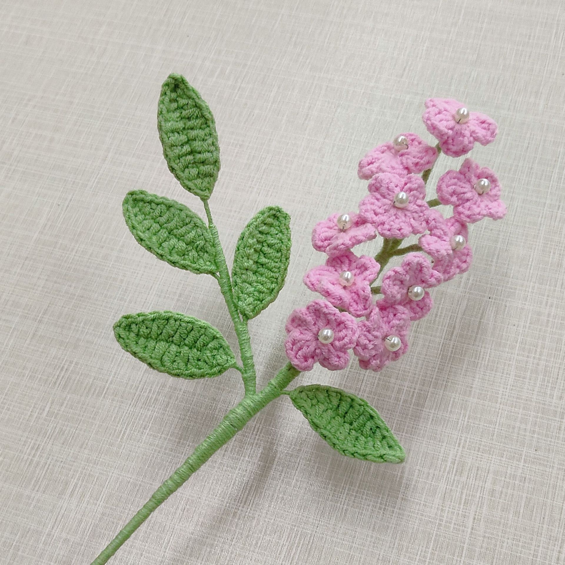 Handmade Crochet Rowan Flower Bouquet Artificial Yarn Knitted Home Decor Gift Idea~