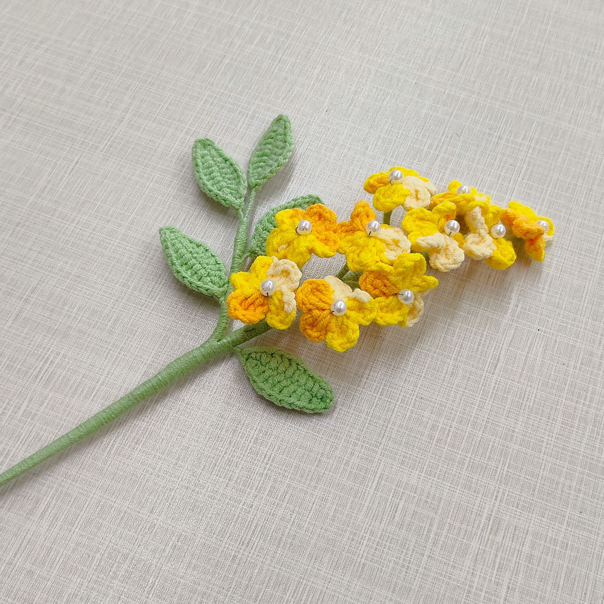 Handmade Crochet Rowan Flower Bouquet Artificial Yarn Knitted Home Decor Gift Idea~