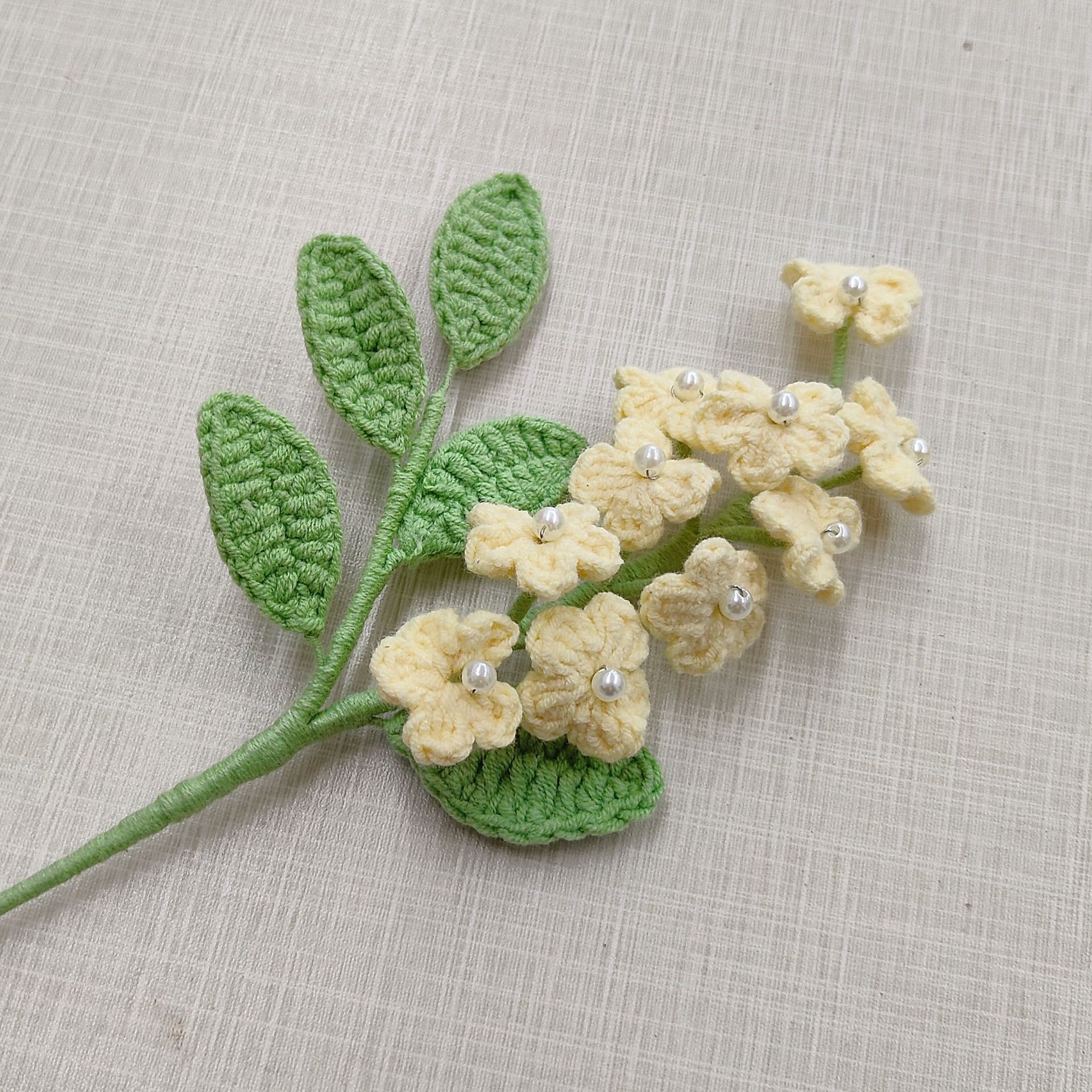 Handmade Crochet Rowan Flower Bouquet Artificial Yarn Knitted Home Decor Gift Idea~