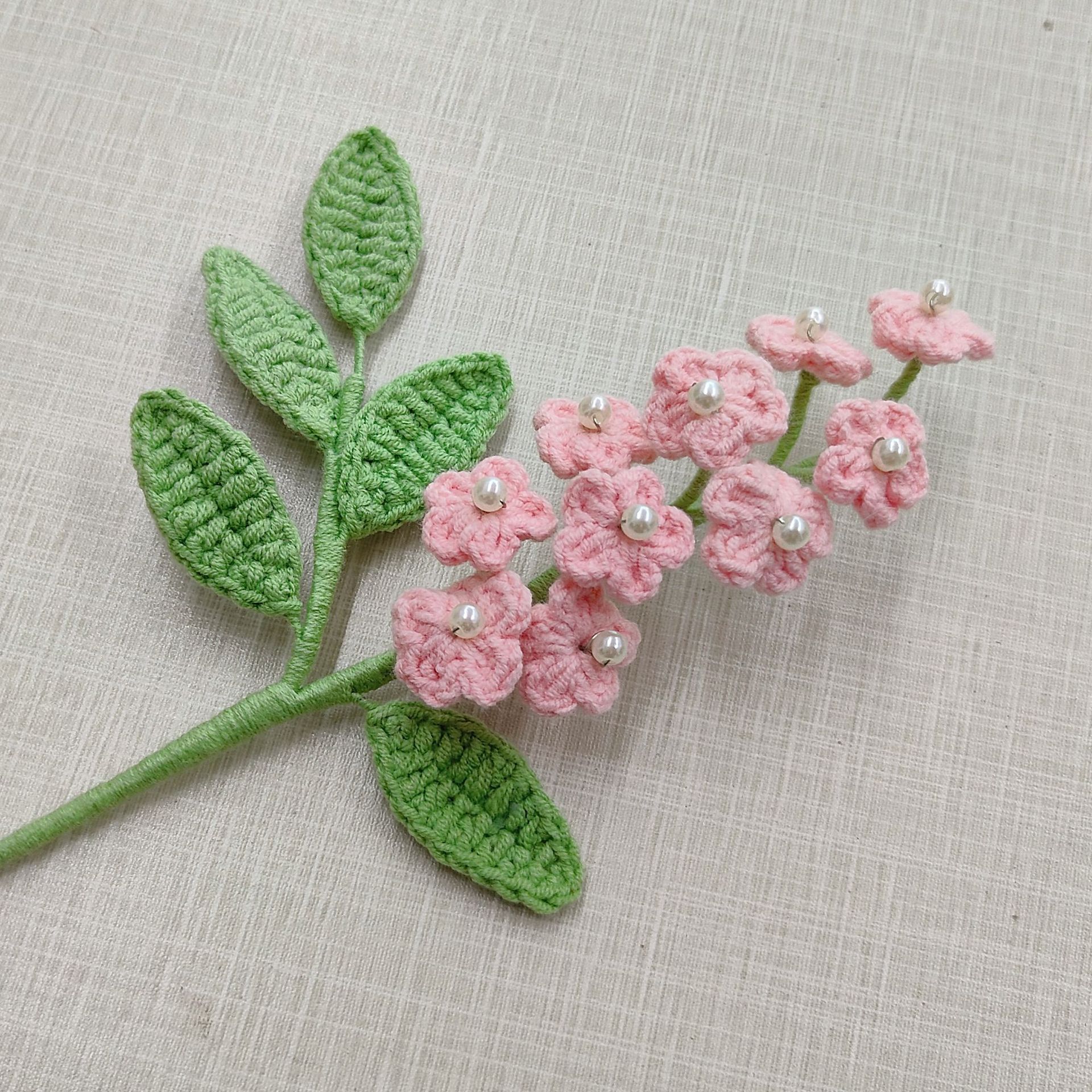 Handmade Crochet Rowan Flower Bouquet Artificial Yarn Knitted Home Decor Gift Idea~