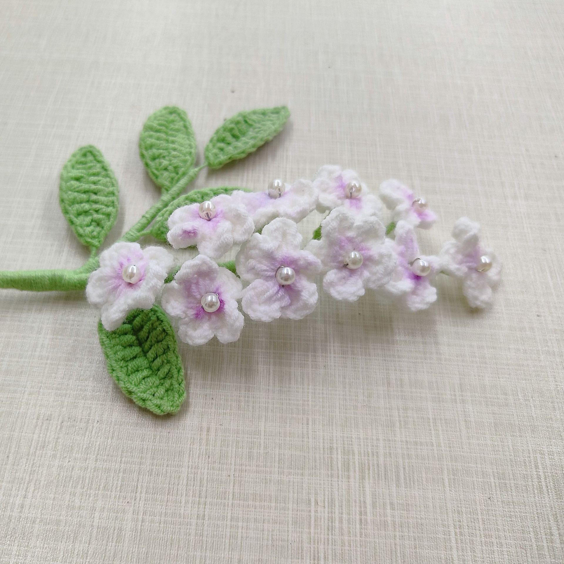 Handmade Crochet Rowan Flower Bouquet Artificial Yarn Knitted Home Decor Gift Idea~