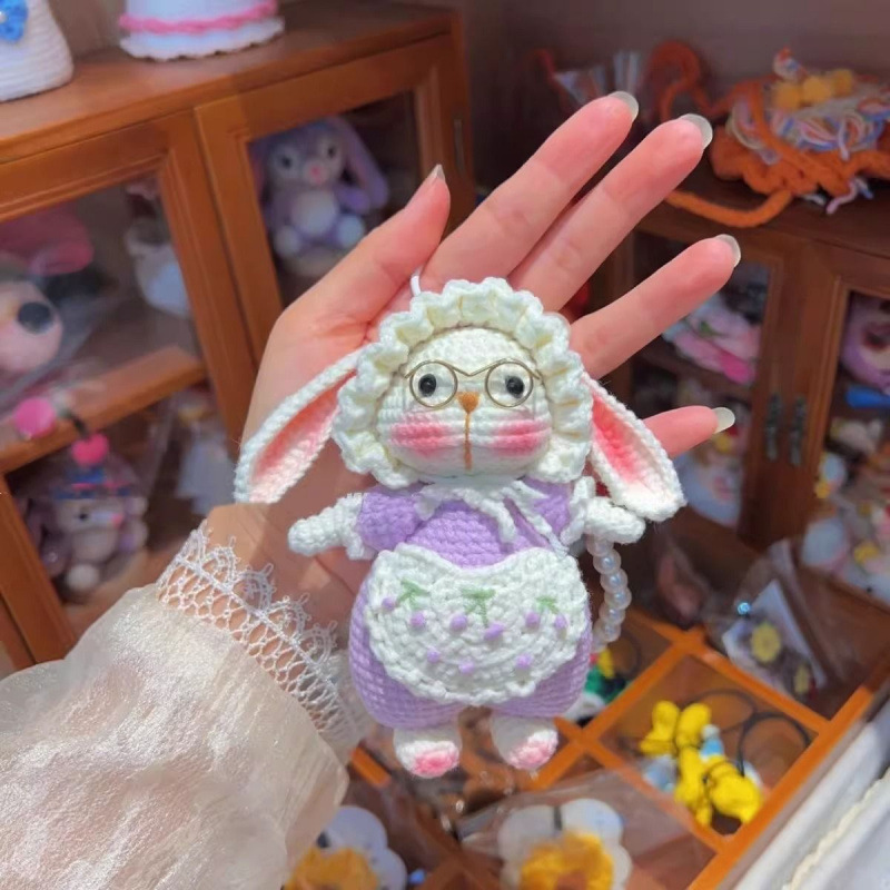 DIY Crochet Kit Candy Color Yarn Doll Making Material Set Keychain Couple Pendant Jewelry Supplies