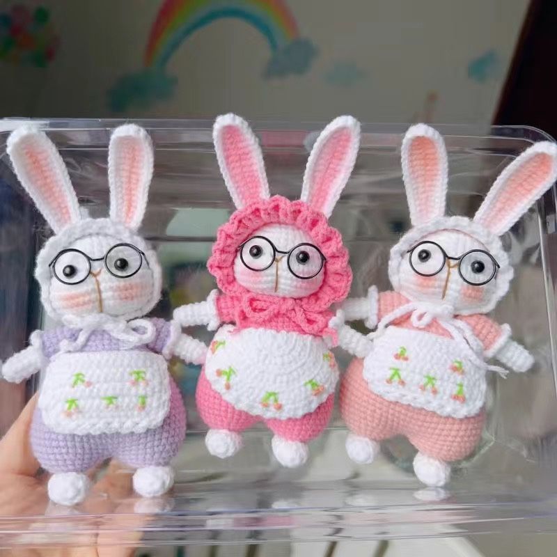 DIY Crochet Kit Candy Color Yarn Doll Making Material Set Keychain Couple Pendant Jewelry Supplies