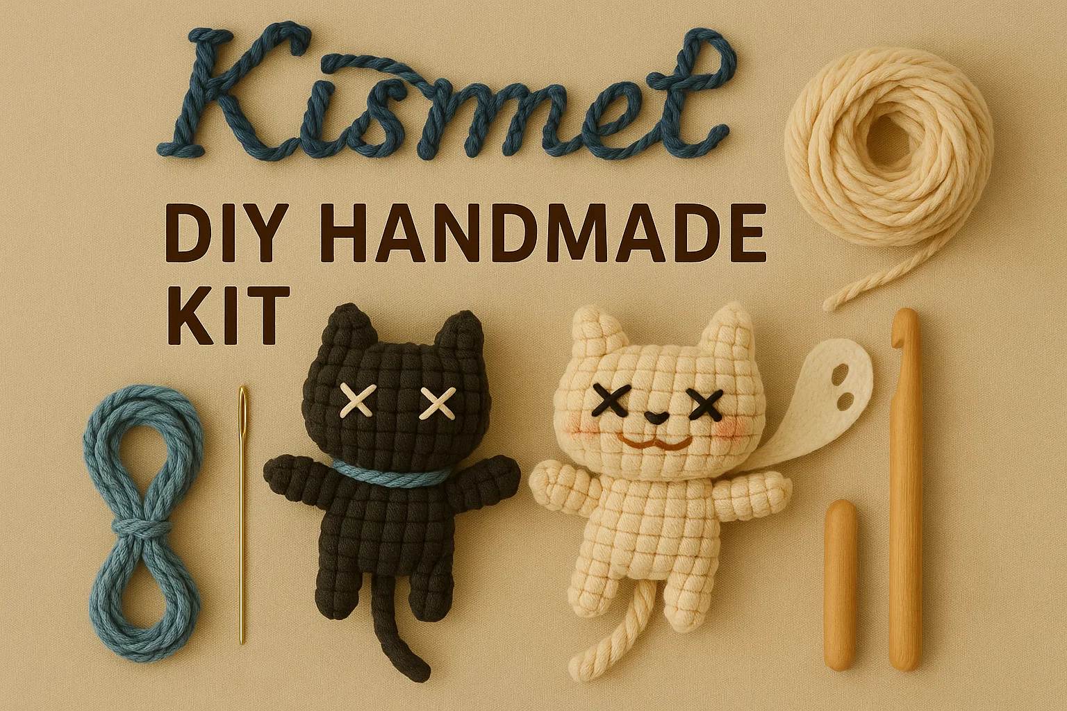 Cute DIY Crochet Cat Doll Kit